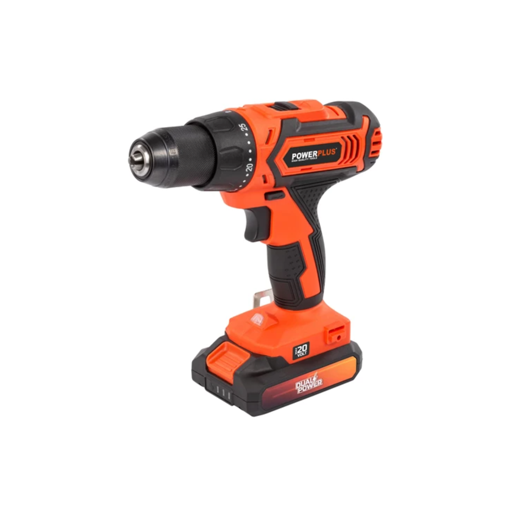 Powerplus schroefboormachine 20v+batterij 2.0ah